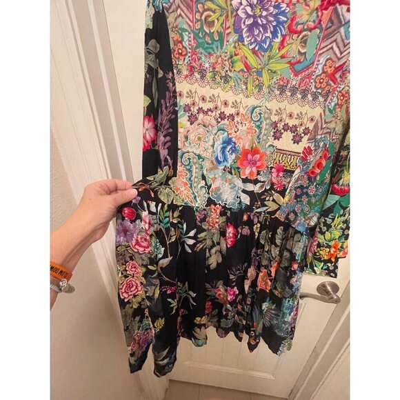 Johnny Was Floral Kimono Dress With Tassel Tie Womens Boho Style Women’s Sz L wi - Picture 8 of 16